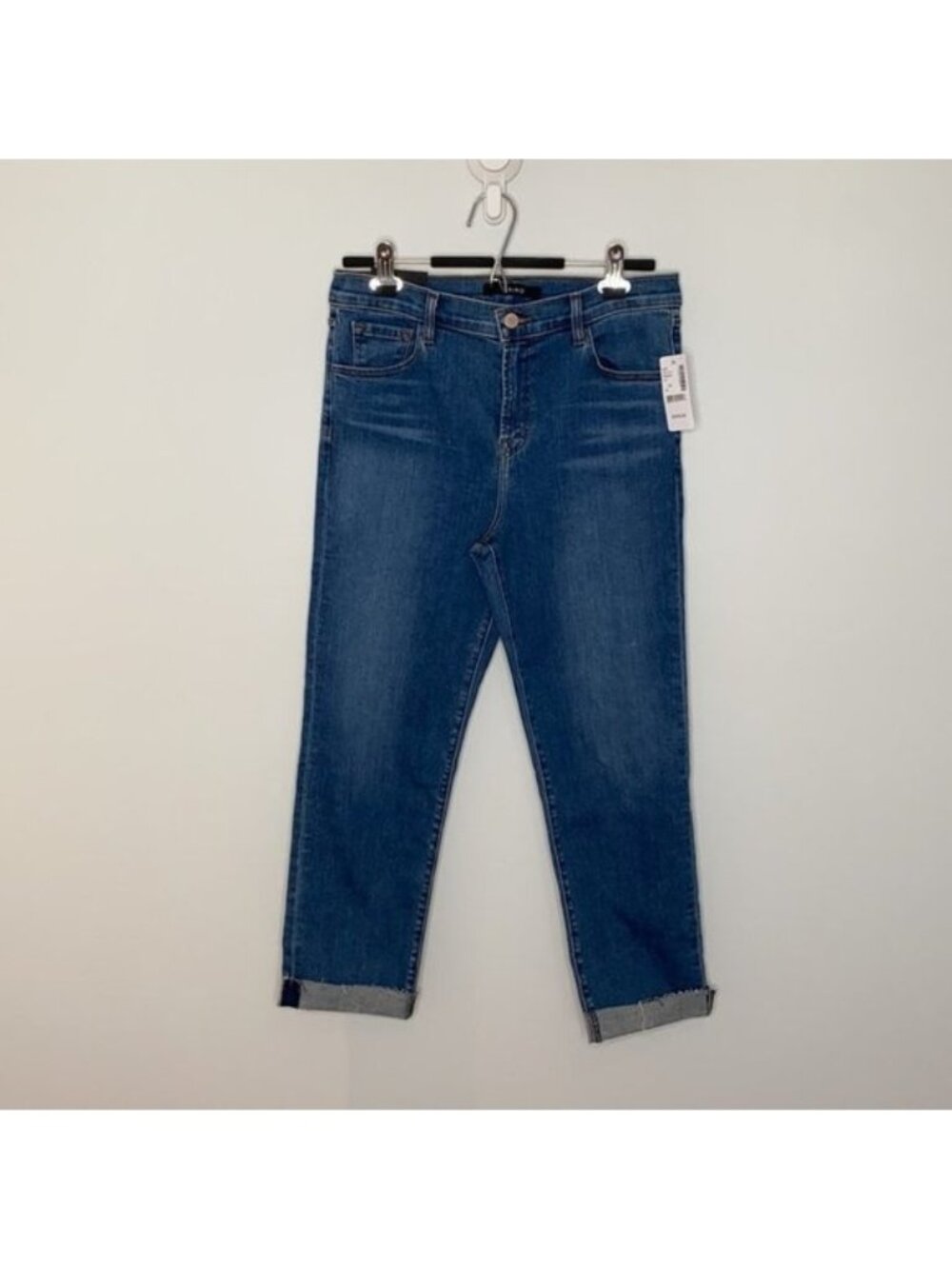J Brand Women Ruby High-Rise Cropped Cigarette Medium Wash Denim Jeans Size 10